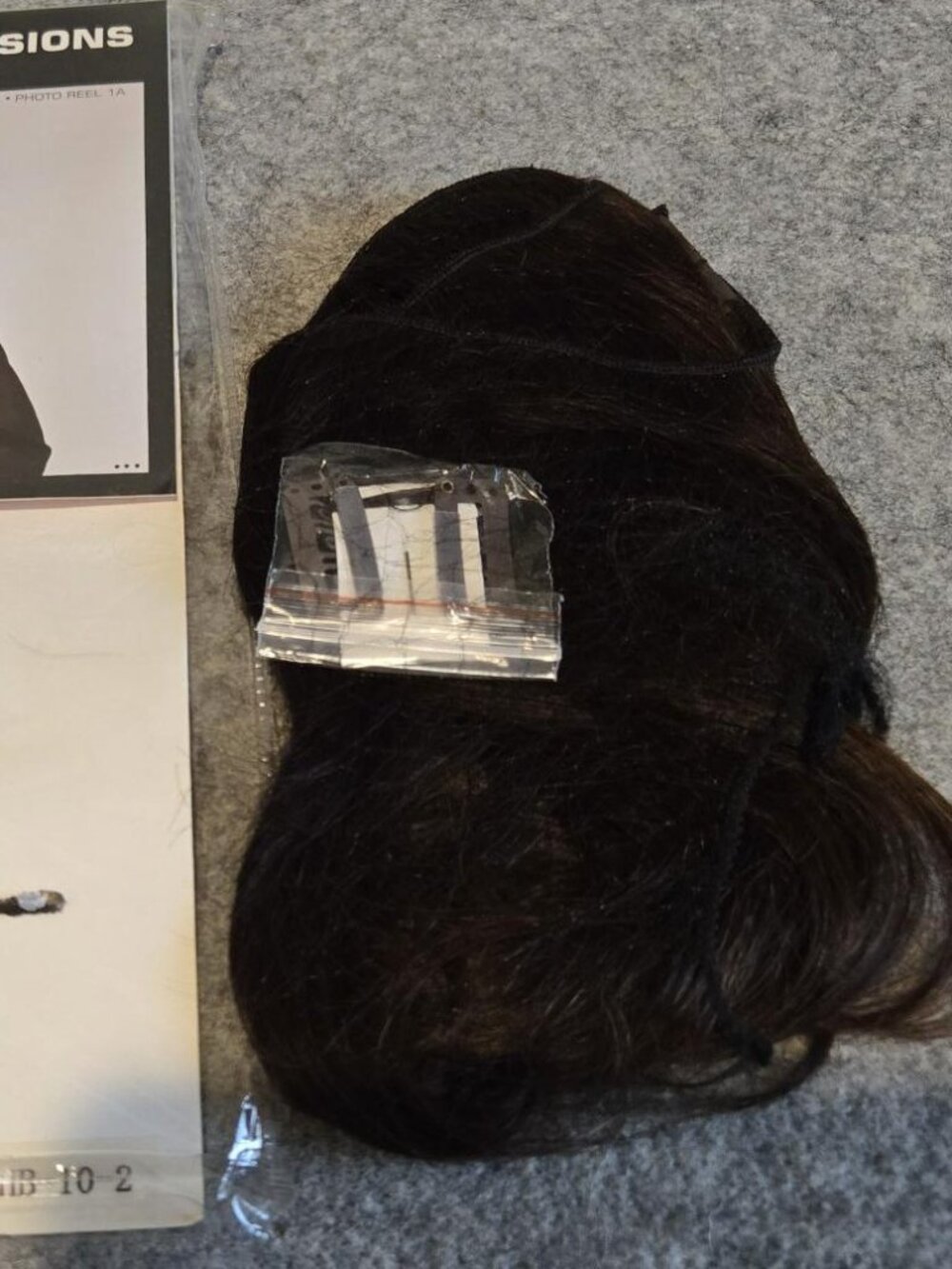 10" Clip- In Human Hair Extensions Dark Brown/Off Black #2 Unused Hair Clips.